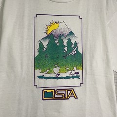 Vintage 90s Science Nature Art Tshirt XL USA NSTA Mountain Wildlife Preservation