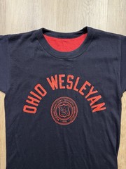 50s VINTAGE Ohio Wesleyan Reversible Double Faced T-Shirt Size Medium Cotton