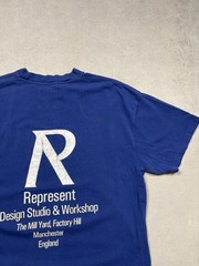 Represent Blue Logo Graphic T Shirt Design Studio Workshop Portugal Oversized M
