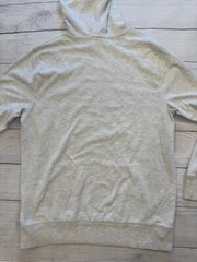 Old Navy Hooded T Shirt Mens Medium Athletic Gray Preppy Stripe Knit Hoodie Tee