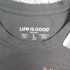 Life Is Good Shirt Mens L Black Skeleton Graphic Crew Neck Tagless NWT