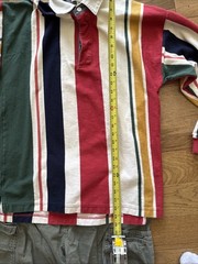 Vintage 90s Eddie Bauer Long Sleeve Striped Rugby Polo Shirt Men’s Size Medium