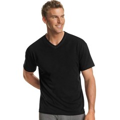 Hanes Men’s Colored V-Neck T-Shirt Irregular 2XL 6-Pack Assorted Colors