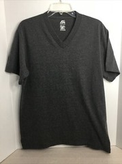 New Men’s Pro5 Pro 5 V-Neck Plain T-Shirts Basic Tee Short Sleeve Gray Cotton
