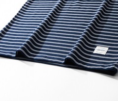Mens Retro Sailor’s Stripe Short Sleeve T-Shirts Classic Henry Shirt Casual Tops