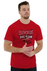 Funny Country Redneck Fire Alarm Popcorn Mens Casual Crewneck T Shirts Tees