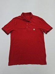 GUESS Men’s Polo Shirt Red Slim Fit XS Logo Patch M02P48 K0B0V0