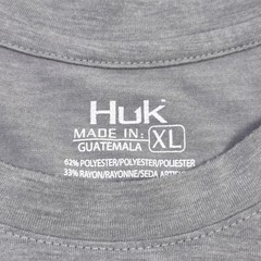 Huk Shirt Mens XL Gray Long Sleeve Crewneck Pocket Tagless Polyester Viscose