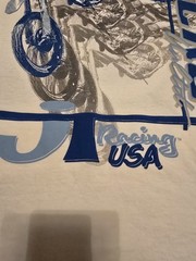ECKO UNLTD x JT Racing size XL Double Side Graphic T-shirt White/Blue.