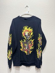 Teddy Fresh Up In Flames Long Sleeve T Shirt Black Large