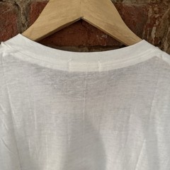 Vintage 50s 60s Blank Plain White Tee Thin Cotton T Shirt XL NOS Rockabilly Work