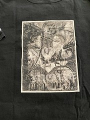VTG CHAMPION x Giovanni Battista Smoking Fire TShirt Mens•L Black Crew Graphic