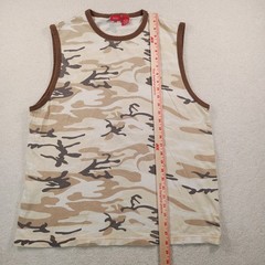 Vtg Mossimo Sleeveless Ringer Shirt Men’s L Desert Camo Grunge Skate Surf y2k