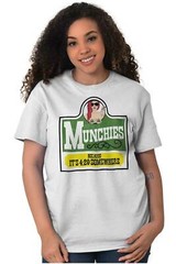 Munchies Its 420 Somewhere Stoner Marijuana Womens or Mens Crewneck T Shirt Tee