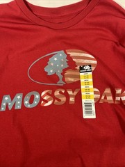 Mossy Oak Jersey Knit American Logo Long Sleeve T-shirt Crewneck Mens XL RED