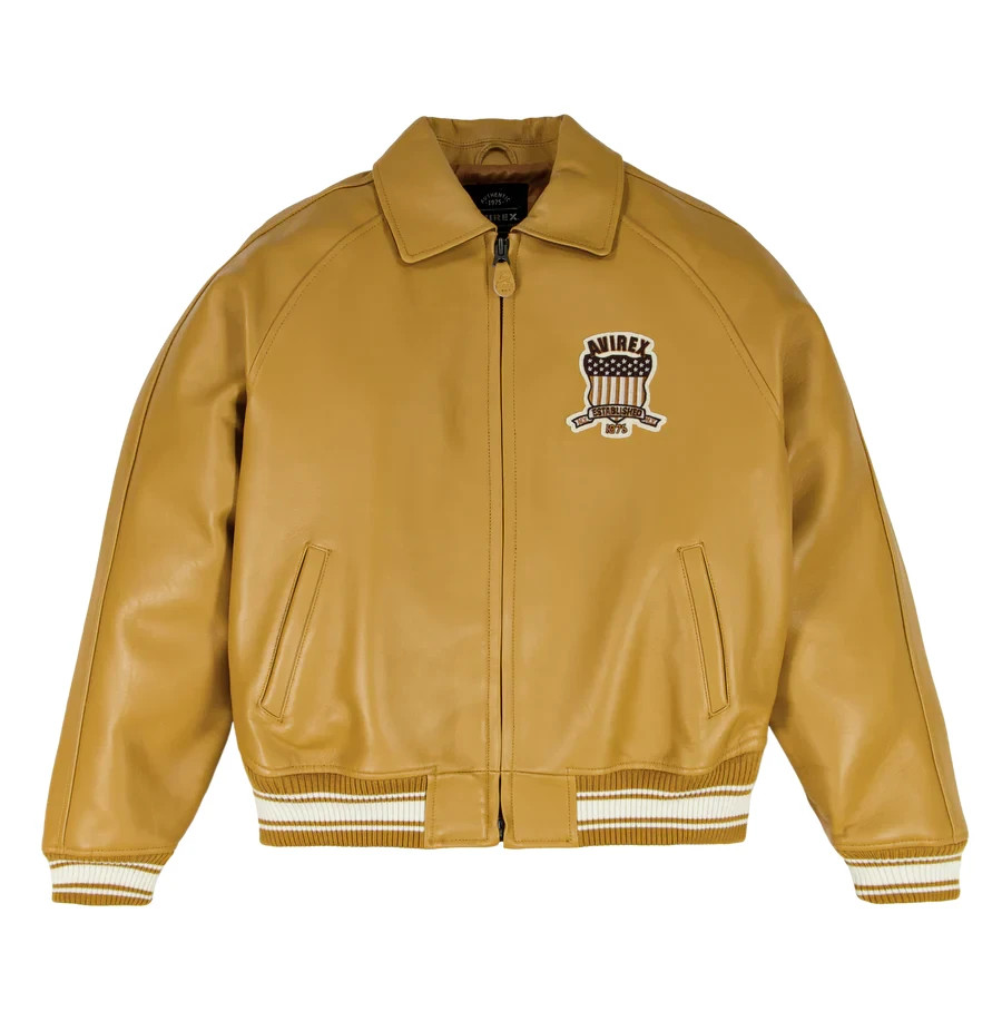 Men’s New Avirex Real Leather Bomber American Flight Timberland Leather Jacket