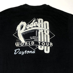 Vintage 1988 All American Motor Cycle Rodeo Tour Daytona Black T-Shirt Size XL