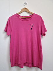 Diesel Hot Pink Graphic T-Shirt L/XL Unisex Streetwear Tee Cap Sleeves