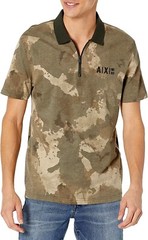 Armani Exchange Cotton Quarter-Zip A|X Logo Short-Sleeve Men Polo Tee Shirt New