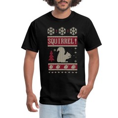 Squirrel Ugly Christmas Sweater Faux Knit Men’s T-Shirt