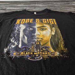Kobe & Gigi Bryant Black Mambas Memorial Black Graphic T-Shirt Adult XL 0064