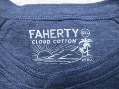 Faherty Henley Shirt Mens 2XL Blue Cloud Cotton Long Sleeve Pima Modal