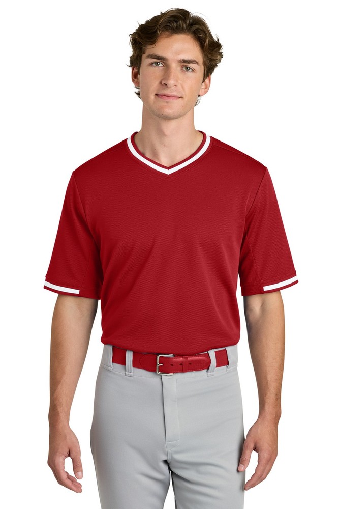 Sport-Tek Tough Mesh V-Neck Baseball Jersey ST221