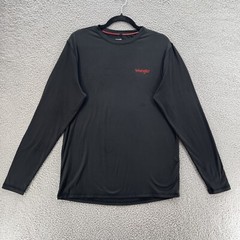 Wrangler Base Layer Top Men Medium M Black Soft Comfort Casual Workwear Logo Tee
