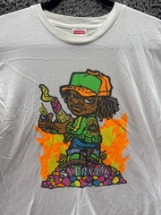 Supreme Pre-Shrunk Molotov Kid Short Sleeve Graphic T Shirt White Mens Size M
