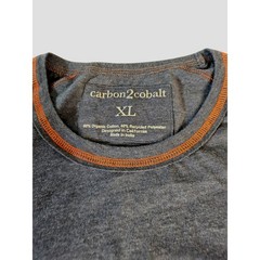 Carbon2cobalt T-Shirt Mens XL Gray Orange Contrast Stitch Organic Cotton Blend