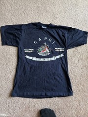 Capri Italia Shirt Mens Small Blue Souvenir Harmony Made in Italy