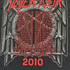 Slayer Shirt Mens XL Black Hanes Heavyweight 2010 Tour Band Tee Back Hit