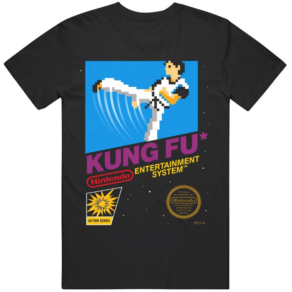 Retro Video Game Kung Fu Nintendo Classic Retro Cover Art Fan v2 T Shirt