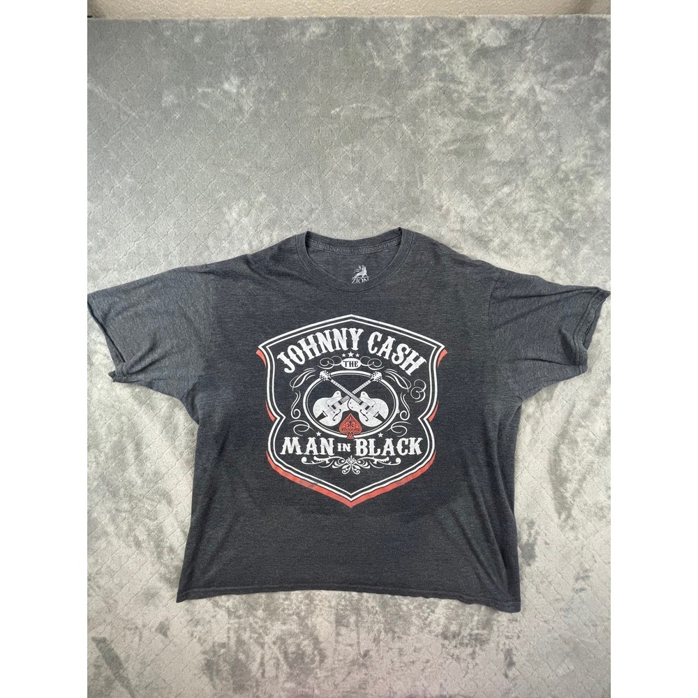Johnny Cash Man In Black Men’s XXL Graphic Tee Shirt Crew Neck Zion Rootswear