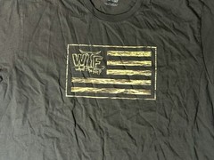 NWT What The Fin Shirt Mens XL Black Camo American Flag Patriotic Fishing Tee