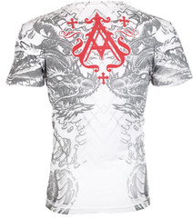 Archaic By Affliction Men’s T-Shirt Dragon Rage Wings White Biker M-3XL