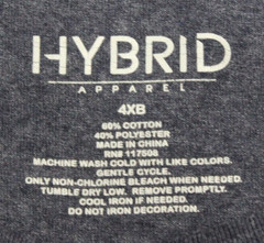 Hybrid Apparel T-Shirt Men’s Size 4XB Blue Gray Glitched Freedom Graphic