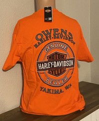 New Harley-Davidson T-Shirt Orange With Inscribed Skull
