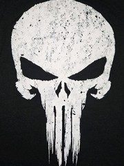 Mens Marvel The Punisher Short Sleeve T Shirt Black White Small