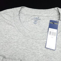 POLO RALPH LAUREN CREW T-SHIRT -2XB BIG XXL GRAY -LONG SLEEVE POCKET -BLUE PONY