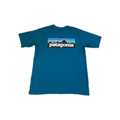 Patagonia Responsibili T Shirt Mens Small Blue Straight Hem Regular Fit Crewneck