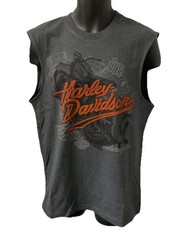 Harley Davidson Men’s Down Bike Sleeveless Tank Top Gray 3003035