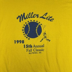 Delta Pro Weight T-Shirt Men’s XXL Yellow Miller Time Beer Promo Spellout