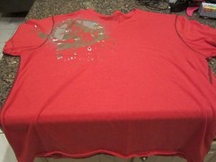 Marc Ecko V-Neck T-Shirt – Red – XL – Silver Foil Logo