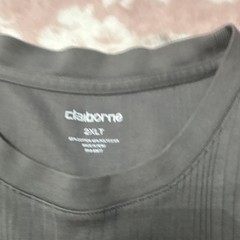 Claiborne Men’s Gray Ribbed Knit Crew Neck Short Sleeve T-Shirt Big & Tall 2XLT