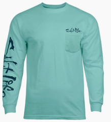 Mens Salt Life Liquid Depth Badge Pocket Long Sleeve T-Shirt – XL & Large – NWT