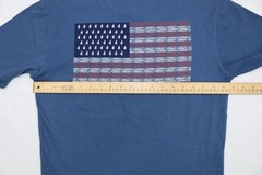 Johnnie-O Mens Graphic Tee JO Flag XX Wake Blue Size Small American Flag Cotton