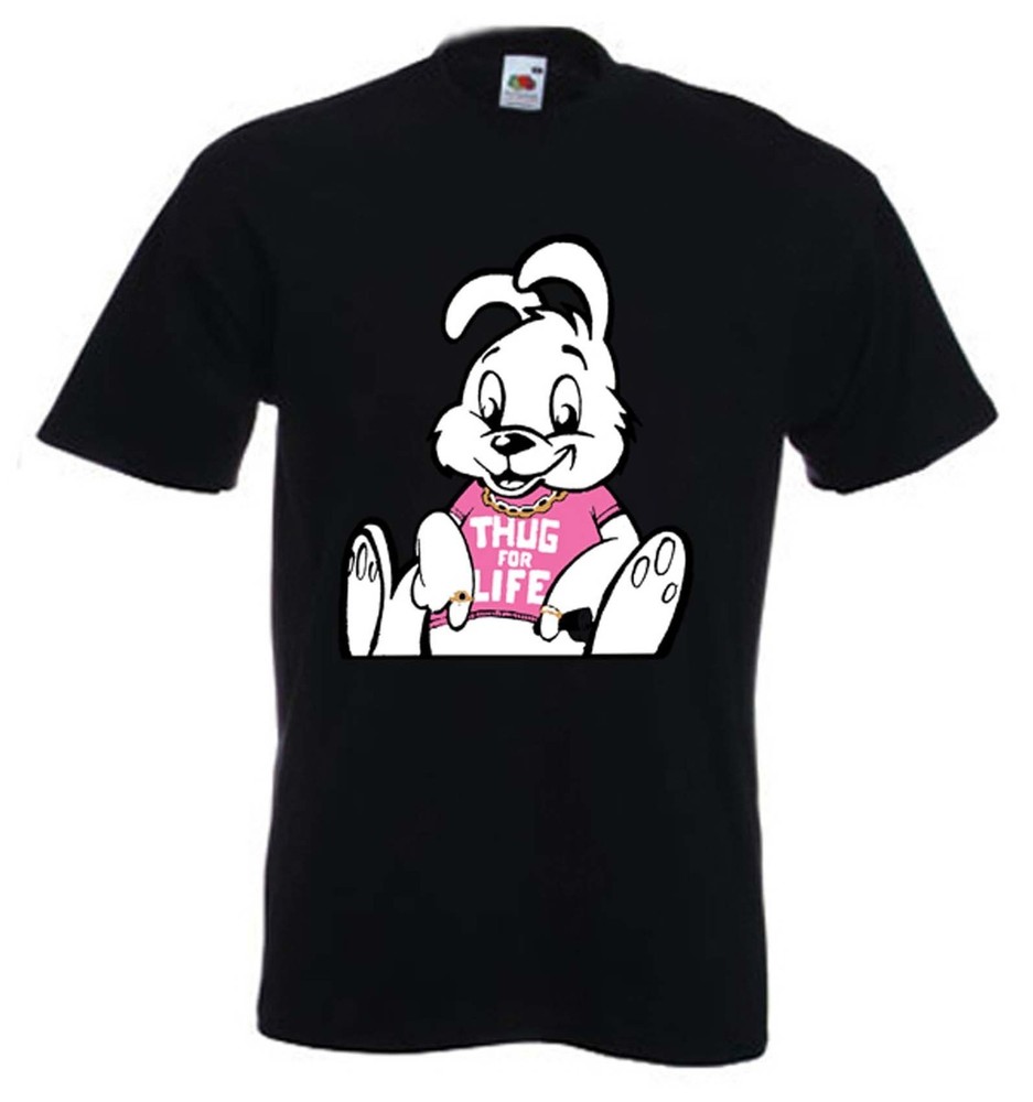 BANKSY THUG FOR LIFE RABBIT T-SHIRT – Thuggs Bunny – Choice Of Colours, S to 3XL