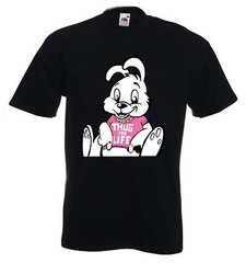 BANKSY THUG FOR LIFE RABBIT T-SHIRT – Thuggs Bunny – Choice Of Colours, S to 3XL