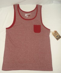 Overdrive Mens Tank Top T Shirt Tee Sleeveless Burgundy Red Fade NEW